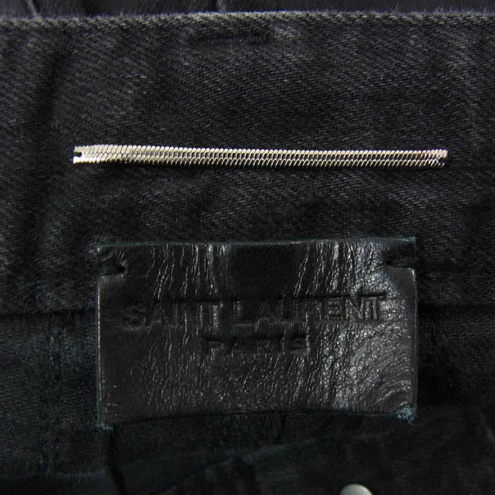 SAINT LAURENT サンローラン 362284 Y859F エディ期 knee crush skinny denim ダメージ加工 ニークラッシュ スキニー デニム パンツ ブラック系 28【中古】