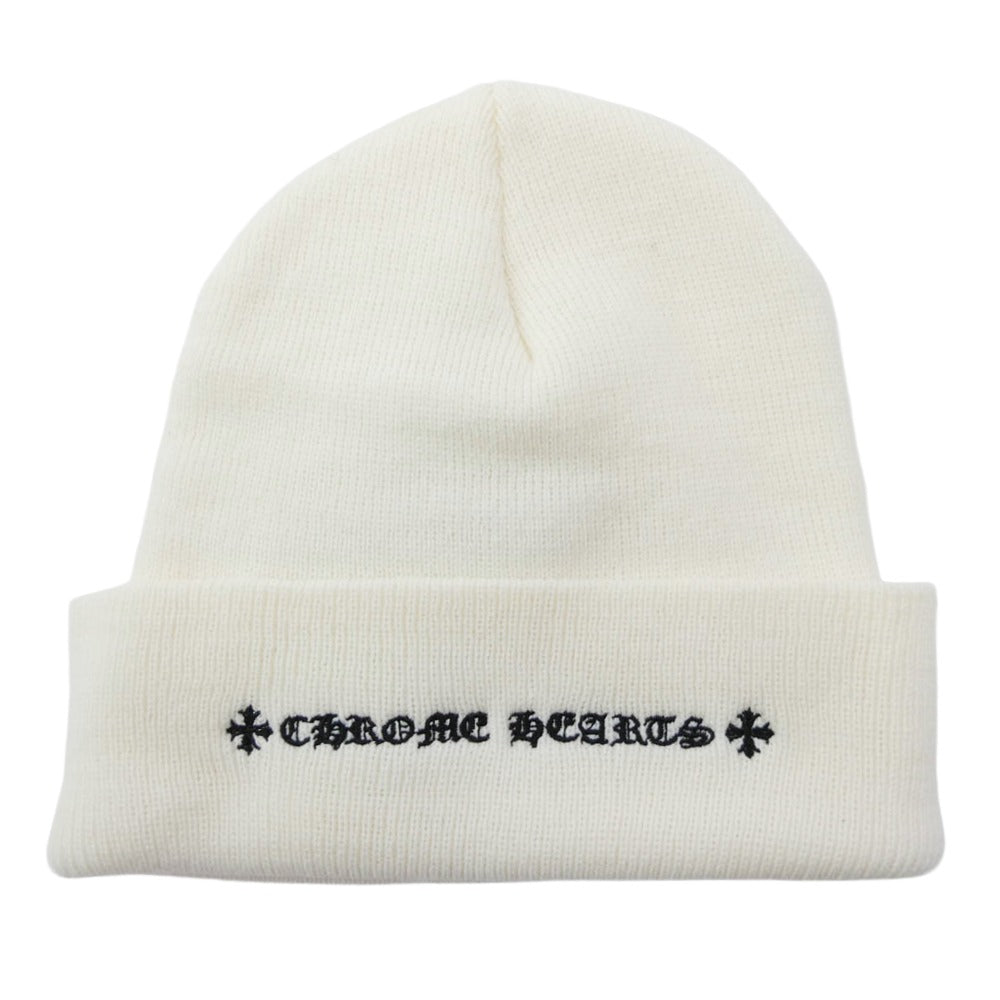 CHROME HEARTS クロムハーツ（原本無） WOOL WATCH CAP ウール ワッチ キャップ CHプラス刺繍 ビーニー ニットキャップ オフホワイト系【中古】