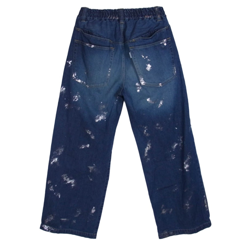 クレスト CLS-PT-2404 CLESSTE SILVER PRINT SELVEDGE DENIM WIDE PANTS クレスト シルバープリント セルビッジ デニム ワイドパンツ インディゴブルー系 1【中古】