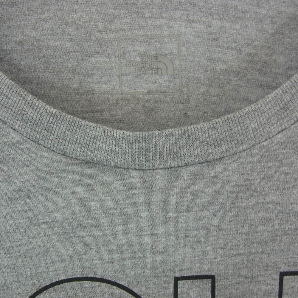 THE NORTH FACE ノースフェイス NT31874 OUTLINE MA LG TEE アウトライン ロゴ プリント ランニング Tシャツ 半袖カットソー グレー系 M【中古】