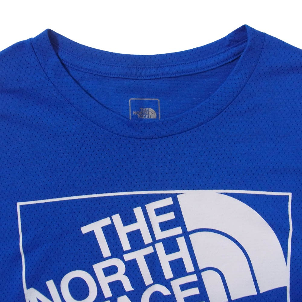 THE NORTH FACE ノースフェイス NT11868 DAIAGONAL LOGO MESH TEE ダイアゴナル ロゴ メッシュ ロゴプリント ランニング Tシャツ 半袖カットソー ブルー ブルー系 M【中古】