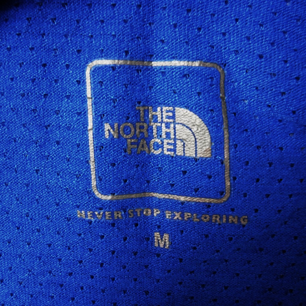 THE NORTH FACE ノースフェイス NT11868 DAIAGONAL LOGO MESH TEE ダイアゴナル ロゴ メッシュ ロゴプリント ランニング Tシャツ 半袖カットソー ブルー ブルー系 M【中古】