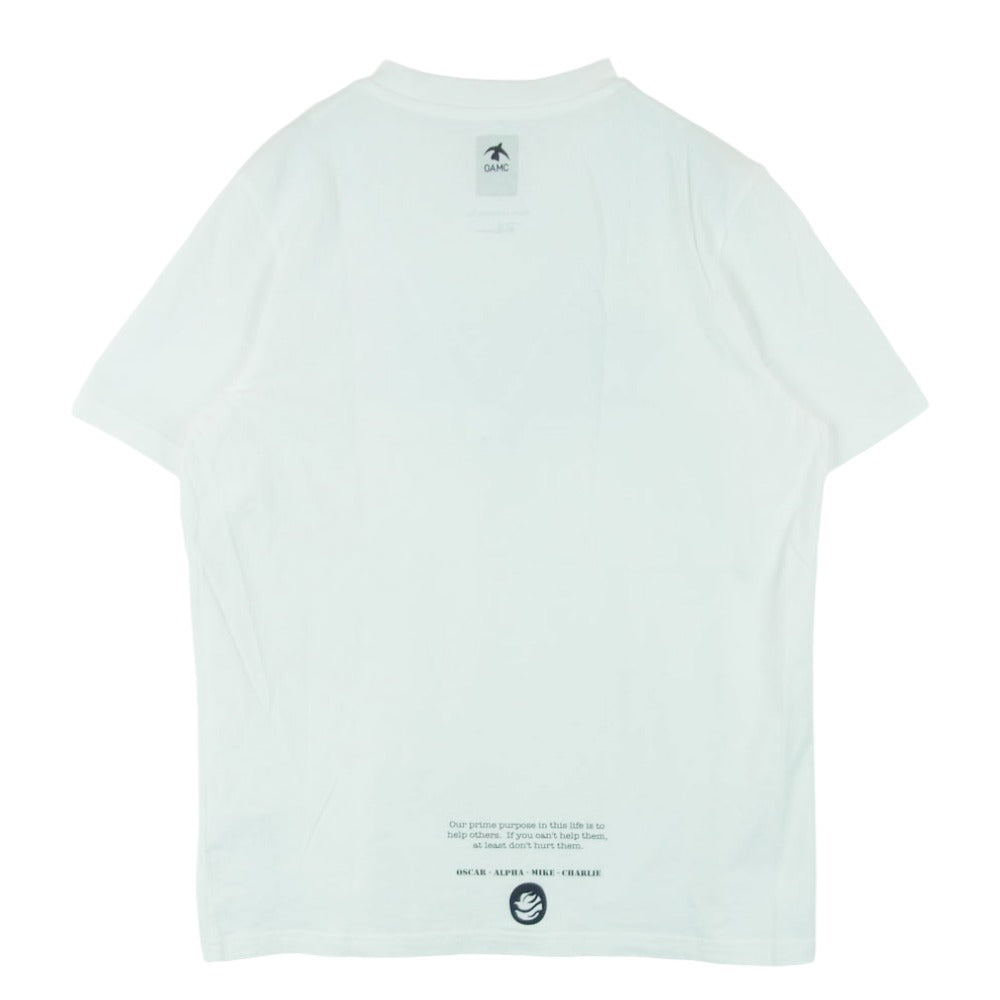 OAMC オーエーエムシー ロゴ プリント 半袖 Tシャツ カットソー コットン ポルトガル製 ホワイト系 XS【中古】