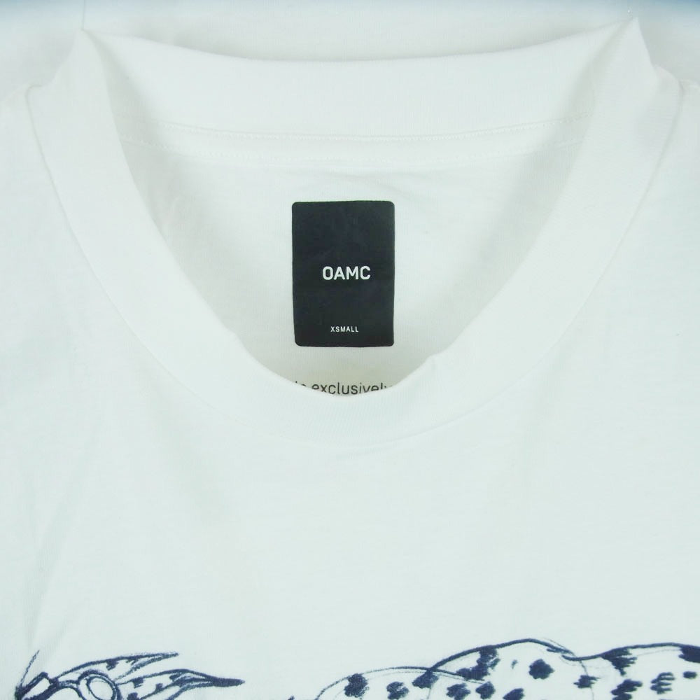 OAMC オーエーエムシー ロゴ プリント 半袖 Tシャツ カットソー コットン ポルトガル製 ホワイト系 XS【中古】