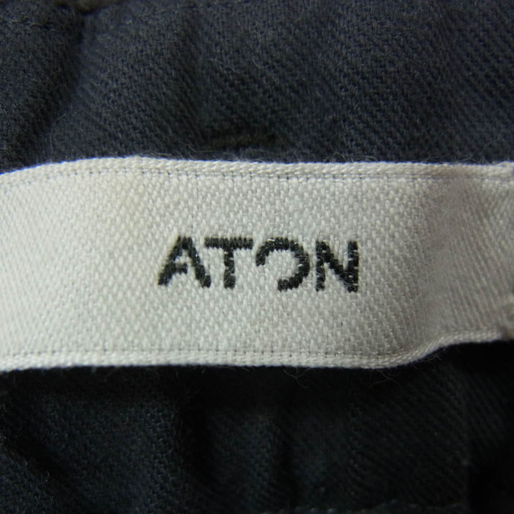ATON エイトン 7074533 コーデュロイ コットン 日本製 ロング パンツ ブラック系 02【中古】