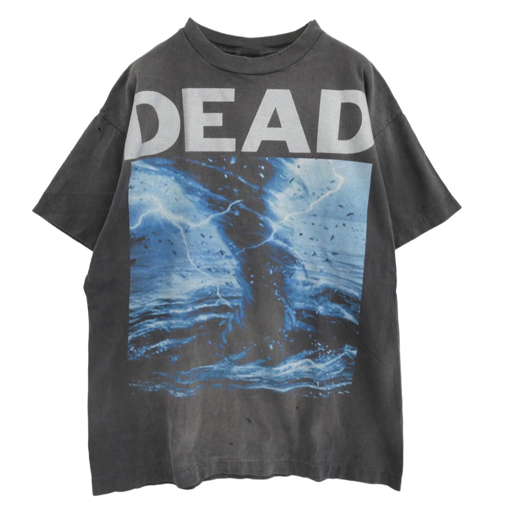 SAINT MICHAEL セントマイケル 24SS SM-YS8-0000-004 SS TEE DEAD ヴィンテージ加工 半袖 Tシャツ カットソー グレー系 ブルー系 M【中古】