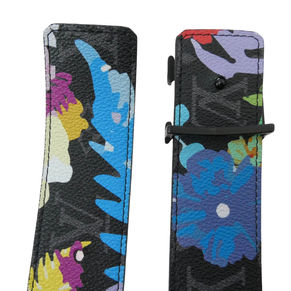 LOUIS VUITTON ルイ・ヴィトン MP242 モノグラム・エクリプス サンチュール フォリアージュ 40mm リバーシブル レザー ベルト マルチカラー系【中古】