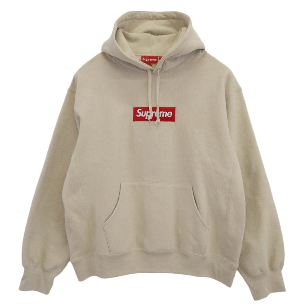 Supreme シュプリーム 24AW Box Logo Hooded Sweatshirt ボックスロゴ プルオーバー パーカー フーディー ベージュ系 L【美品】【中古】