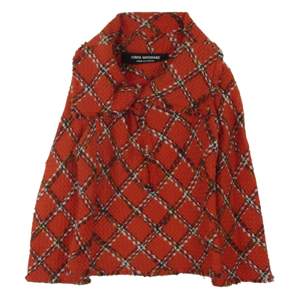 JUNYA WATANABE COMME des GARCONS ジュンヤワタナベコムデギャルソン 01aw JC-B019 チェック ツイード ウール プルオーバー ジャケット レッド系 M【中古】