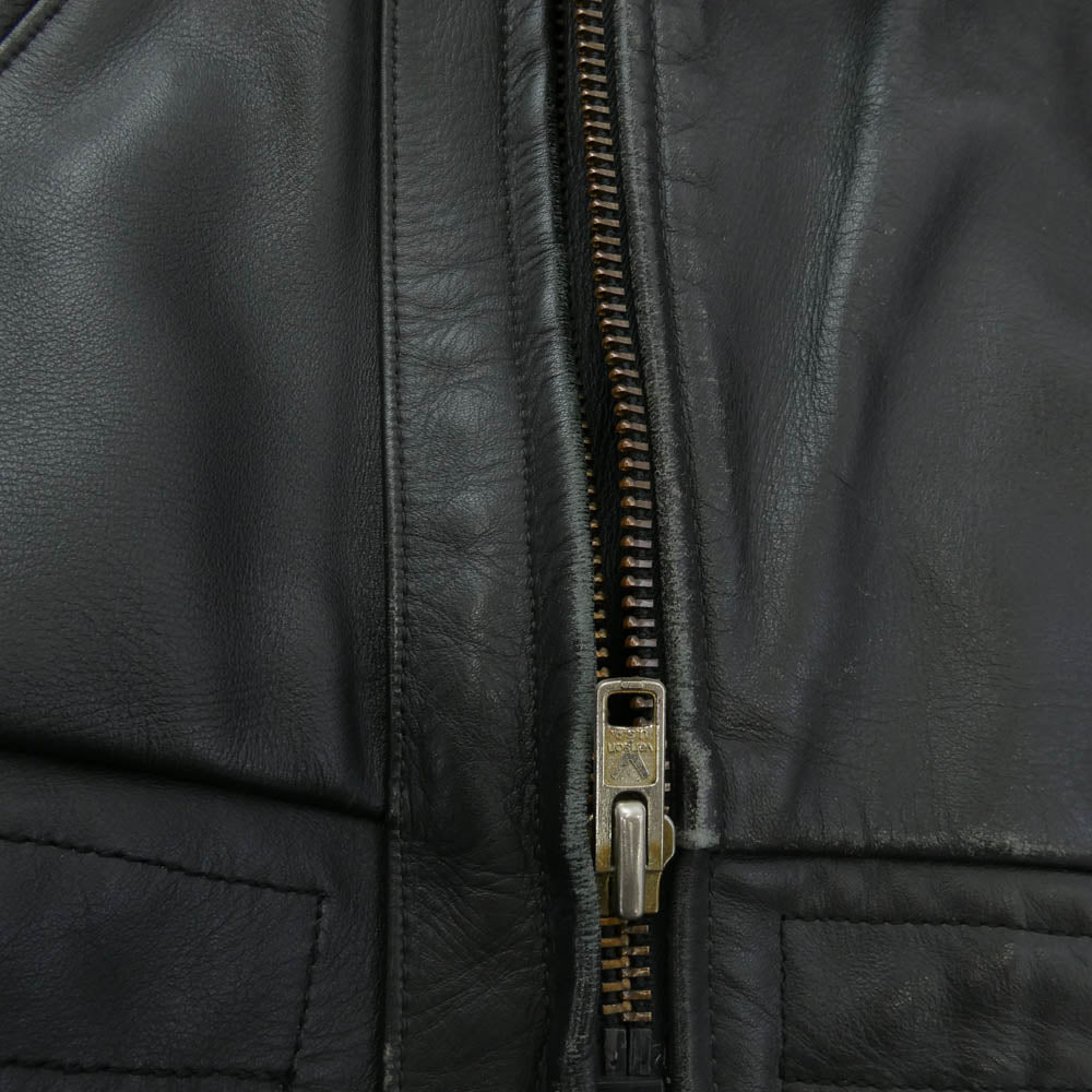 VANSON バンソン USA製 レザー パデッド ダブル ライダース ジャケット ブラック系 40【中古】