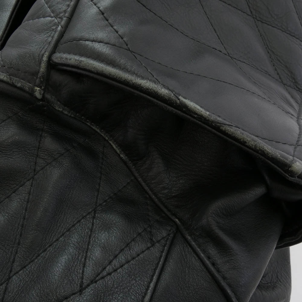 VANSON バンソン USA製 レザー パデッド ダブル ライダース ジャケット ブラック系 40【中古】