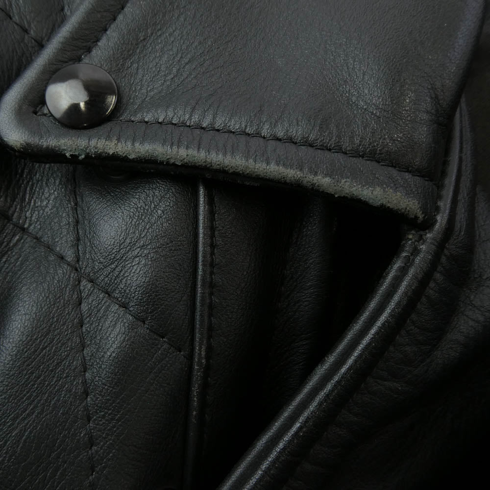 VANSON バンソン USA製 レザー パデッド ダブル ライダース ジャケット ブラック系 40【中古】
