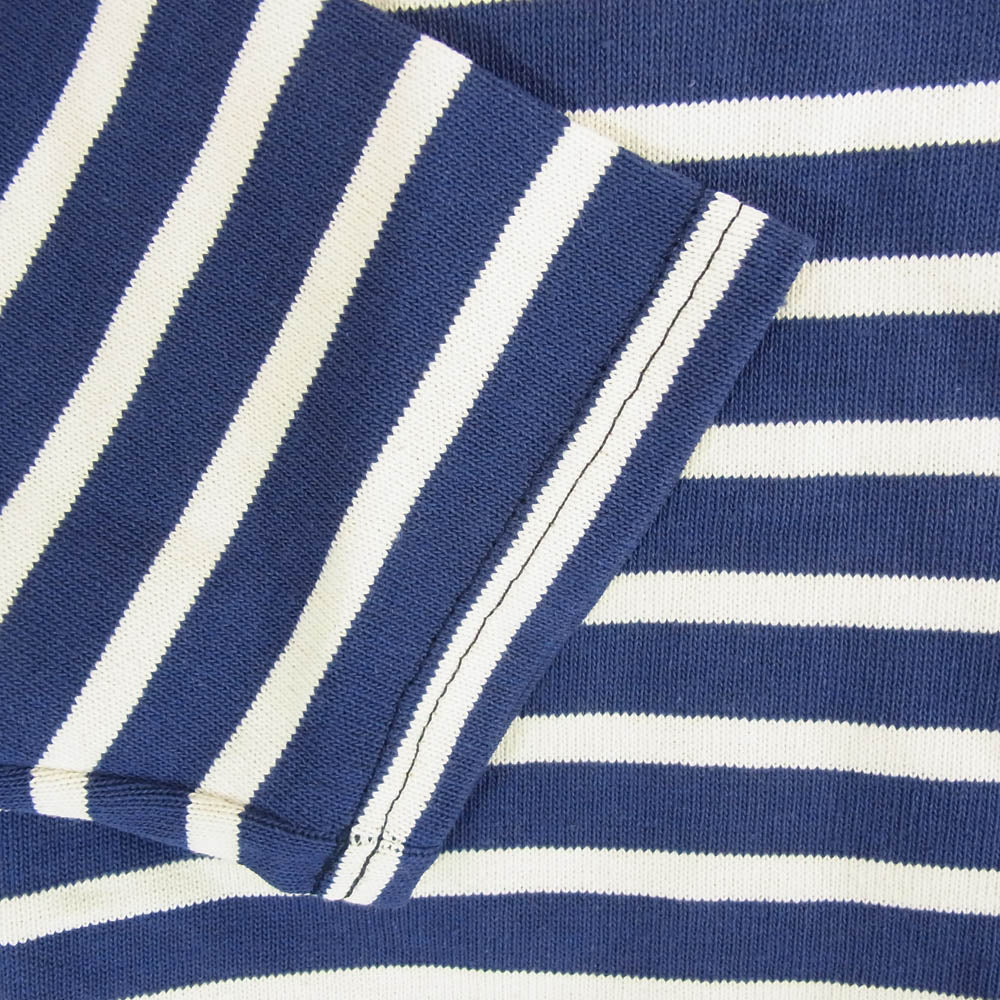 SAINT JAMES セントジェームス デッドストック フランス製 80s 90s CARAVELLE キャラベル バスクシャツ 長袖 Tシャツ サイズ12 ネイビー系 12ans【極上美品】【中古】