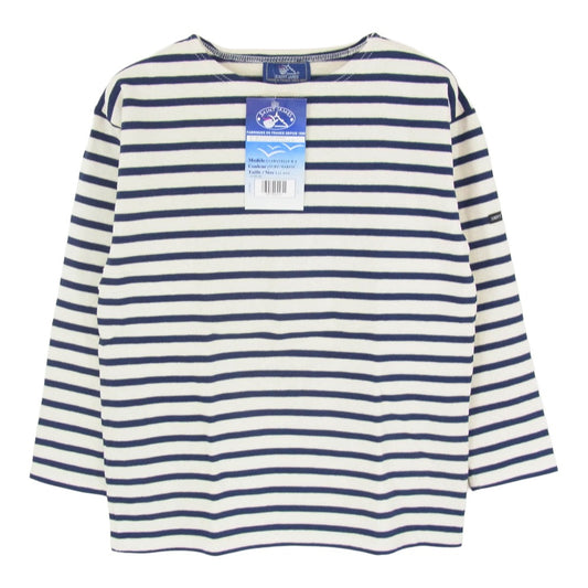 SAINT JAMES セントジェームス デッドストック フランス製 80s 90s CARAVELLE キャラベル バスクシャツ 長袖 Tシャツ サイズ12 ネイビー系 12ans【極上美品】【中古】