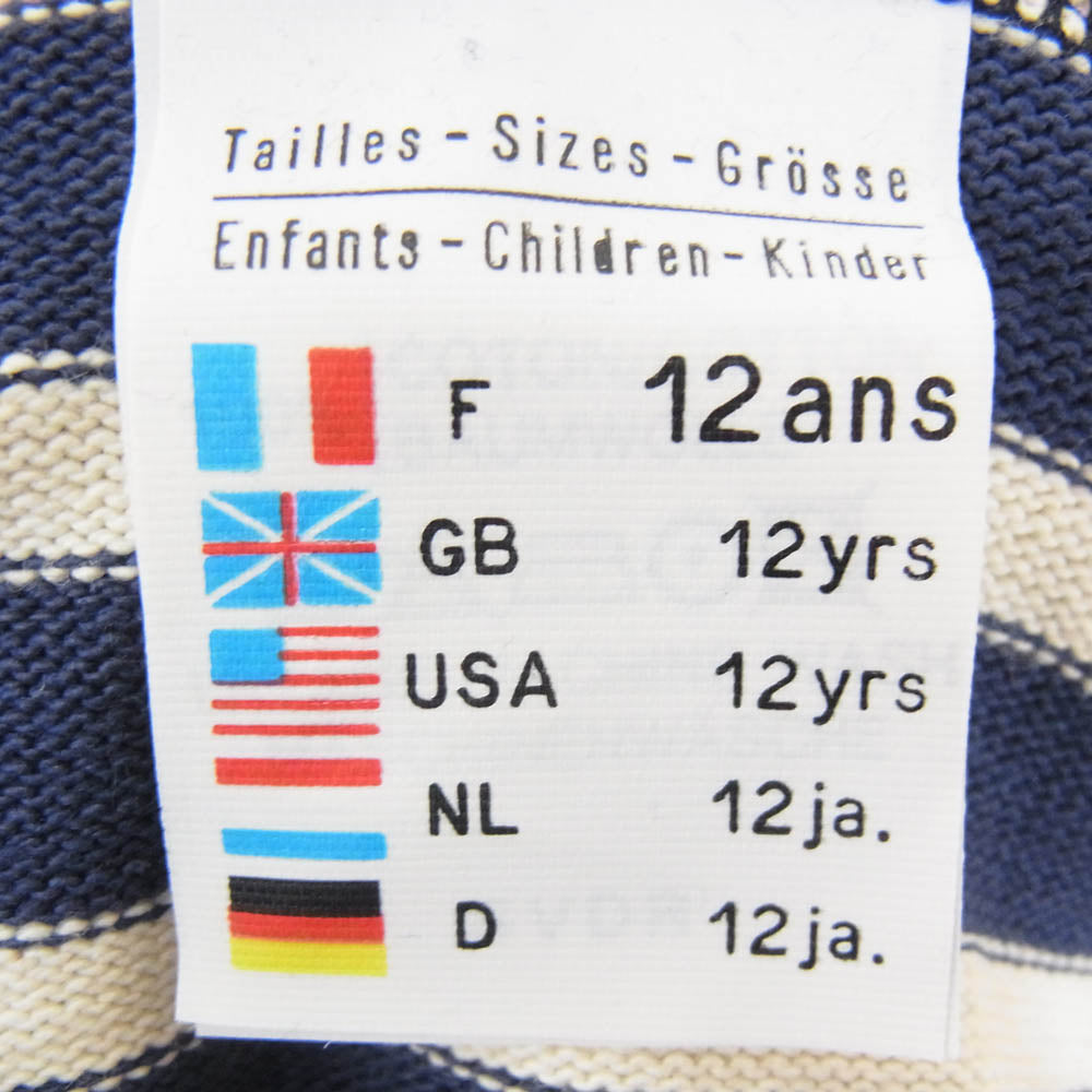 SAINT JAMES セントジェームス デッドストック フランス製 80s 90s CARAVELLE キャラベル バスクシャツ 長袖 Tシャツ サイズ12 ネイビー系 12ans【極上美品】【中古】