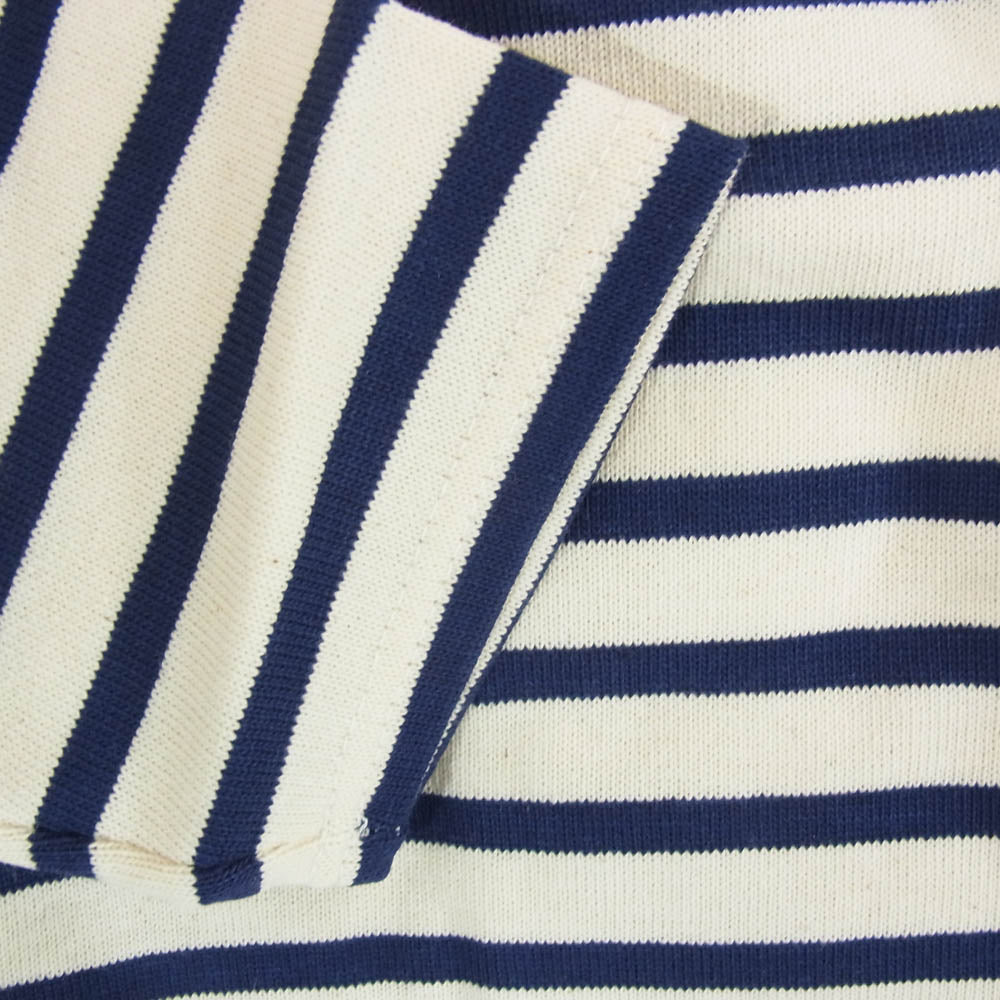 SAINT JAMES セントジェームス デッドストック フランス製 80s 90s CARAVELLE キャラベル バスクシャツ 長袖 Tシャツ サイズ12 ネイビー系 12ans【極上美品】【中古】