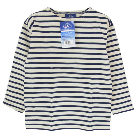 SAINT JAMES セントジェームス デッドストック フランス製 80s 90s CARAVELLE キャラベル バスクシャツ 長袖 Tシャツ サイズ12 ネイビー系 12ans【極上美品】【中古】