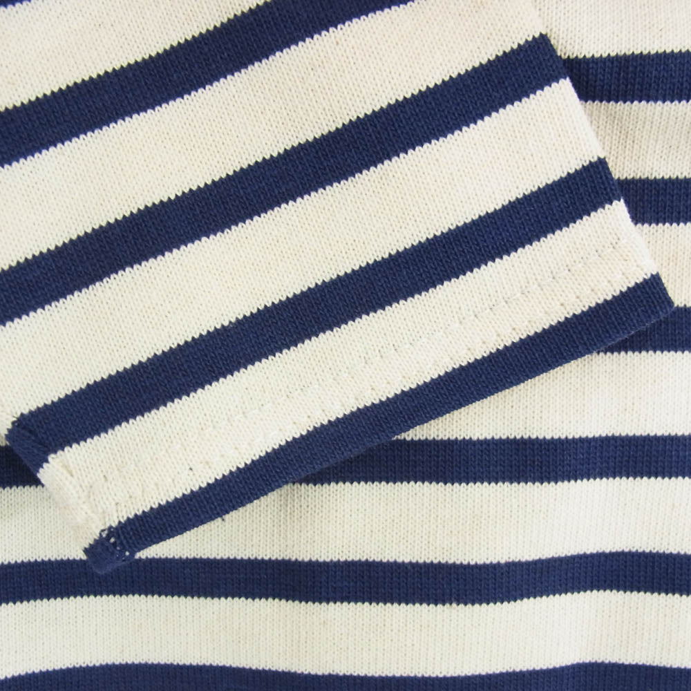 SAINT JAMES セントジェームス デッドストック フランス製 80s 90s CARAVELLE キャラベル バスクシャツ 長袖 Tシャツ サイズ12 ネイビー系 12ans【極上美品】【中古】