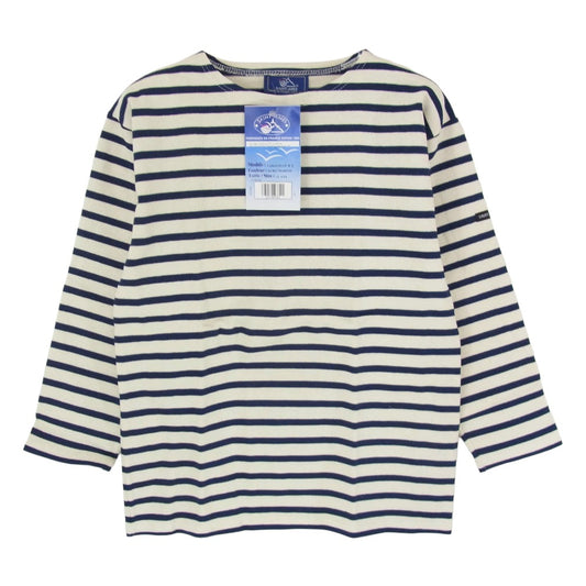 SAINT JAMES セントジェームス デッドストック フランス製 80s 90s CARAVELLE キャラベル バスクシャツ 長袖 Tシャツ サイズ12 ネイビー系 12ans【極上美品】【中古】