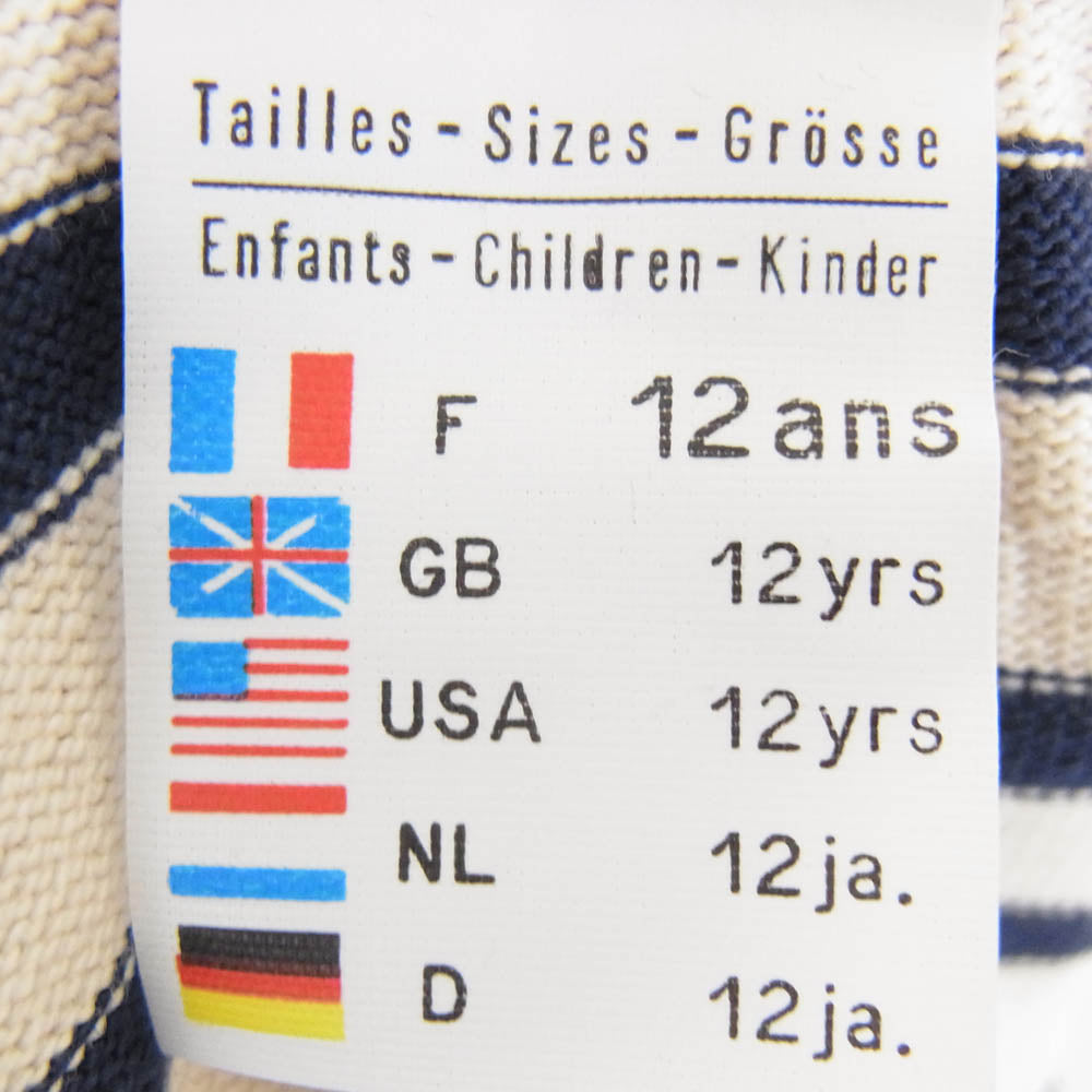 SAINT JAMES セントジェームス デッドストック フランス製 80s 90s CARAVELLE キャラベル バスクシャツ 長袖 Tシャツ サイズ12 ネイビー系 12ans【極上美品】【中古】