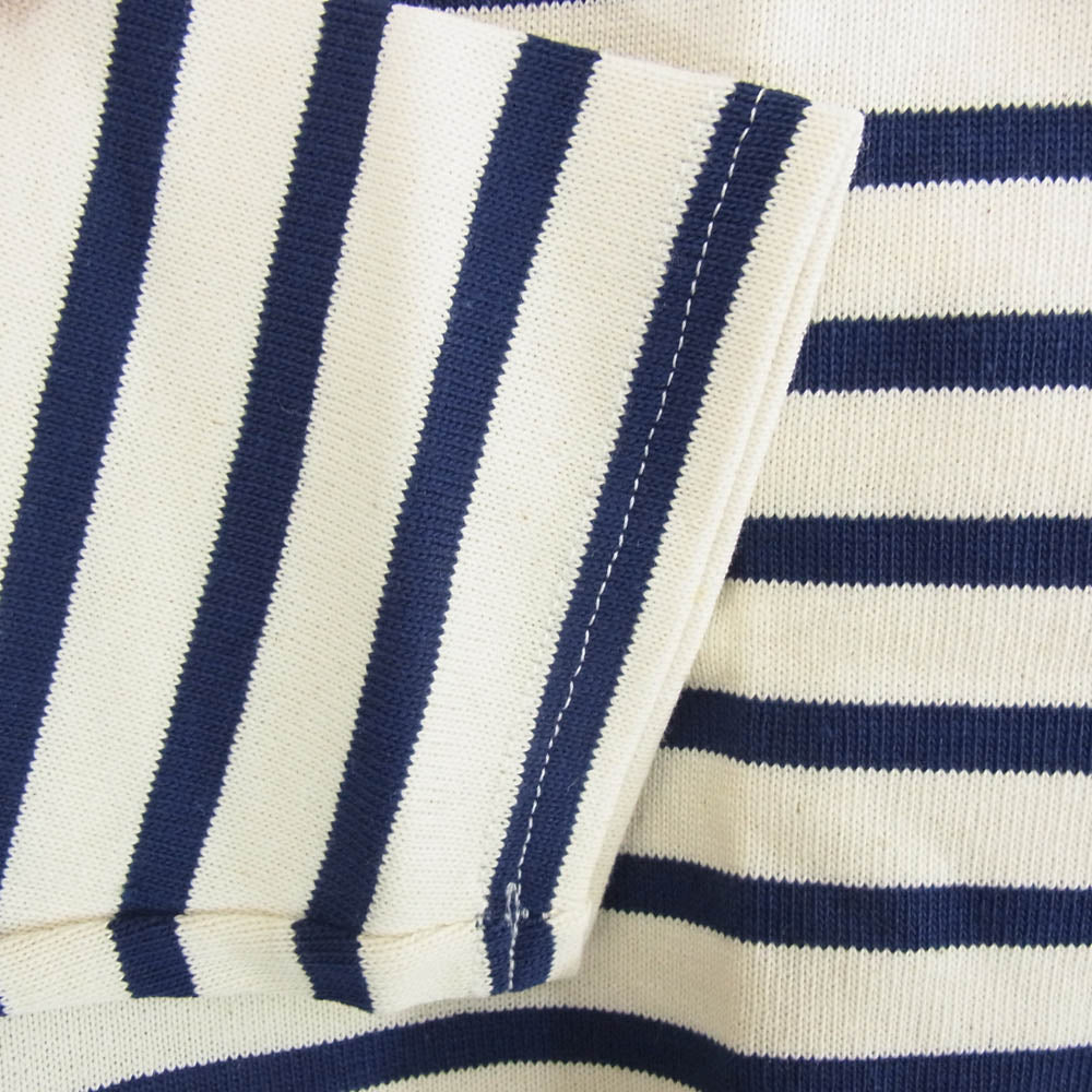 SAINT JAMES セントジェームス デッドストック フランス製 80s 90s CARAVELLE キャラベル バスクシャツ 長袖 Tシャツ サイズ12 ネイビー系 12ans【極上美品】【中古】