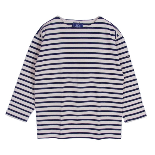 SAINT JAMES セントジェームス デッドストック フランス製 80s 90s CARAVELLE キャラベル バスクシャツ 長袖 Tシャツ サイズ12 オフホワイト系 12ANS【極上美品】【中古】