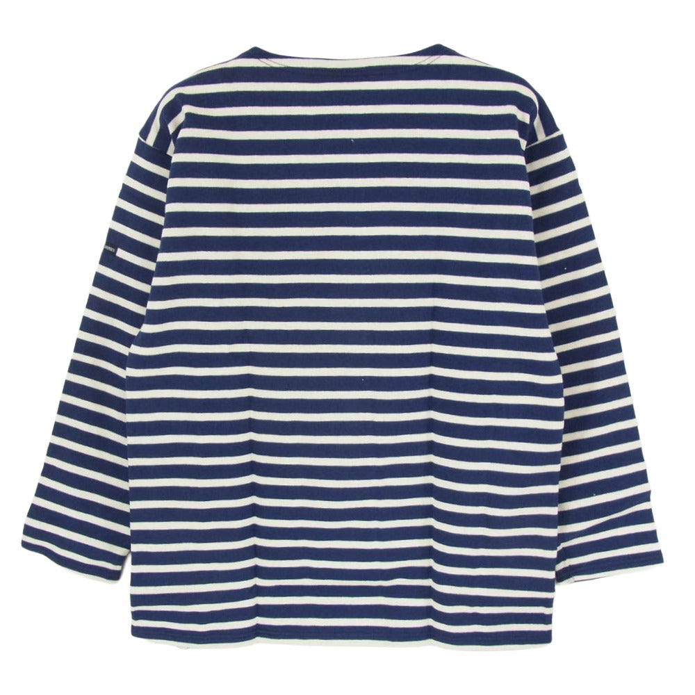 SAINT JAMES セントジェームス デッドストック フランス製 80s 90s CARAVELLE キャラベル バスクシャツ 長袖 Tシャツ サイズ14 ネイビー系 14ans【極上美品】【中古】
