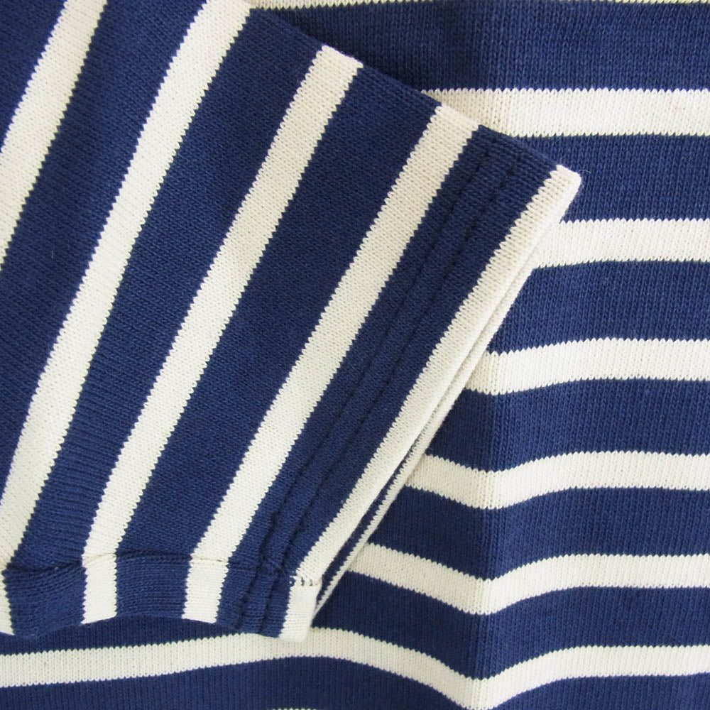 SAINT JAMES セントジェームス デッドストック フランス製 80s 90s CARAVELLE キャラベル バスクシャツ 長袖 Tシャツ サイズ14 ネイビー系 14ans【極上美品】【中古】