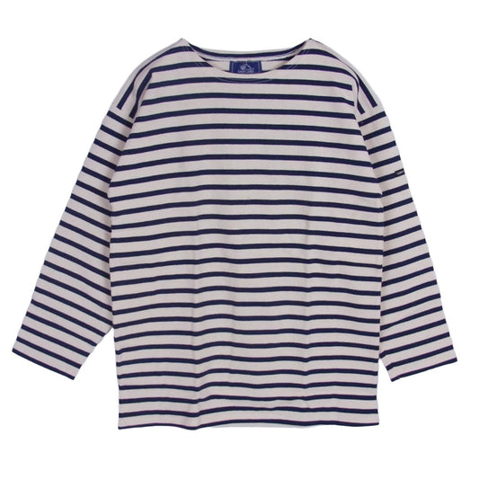 SAINT JAMES セントジェームス デッドストック フランス製 80s 90s CARAVELLE キャラベル バスクシャツ 長袖 Tシャツ サイズ14 オフホワイト系 14ANS【極上美品】【中古】