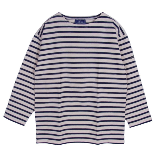 SAINT JAMES セントジェームス デッドストック フランス製 80s 90s CARAVELLE キャラベル バスクシャツ 長袖 Tシャツ サイズ14 オフホワイト系 14ANS【極上美品】【中古】