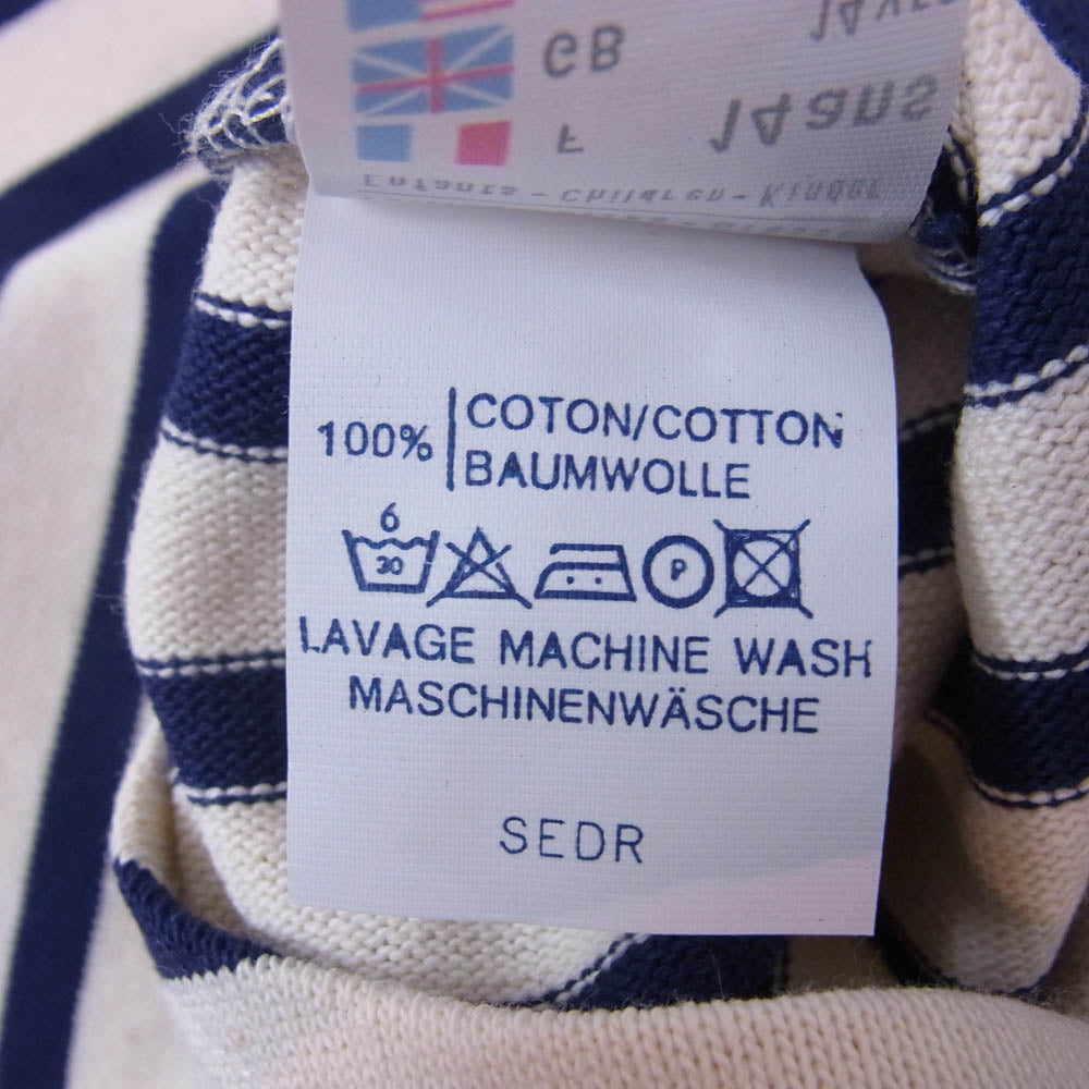 SAINT JAMES セントジェームス デッドストック フランス製 80s 90s CARAVELLE キャラベル バスクシャツ 長袖 Tシャツ サイズ14 オフホワイト系 14ANS【極上美品】【中古】