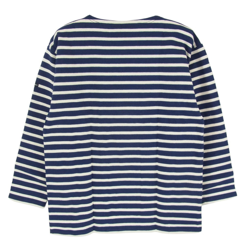 SAINT JAMES セントジェームス デッドストック フランス製 80s 90s CARAVELLE キャラベル バスクシャツ 長袖 Tシャツ サイズ14 ネイビー系 14ans【極上美品】【中古】