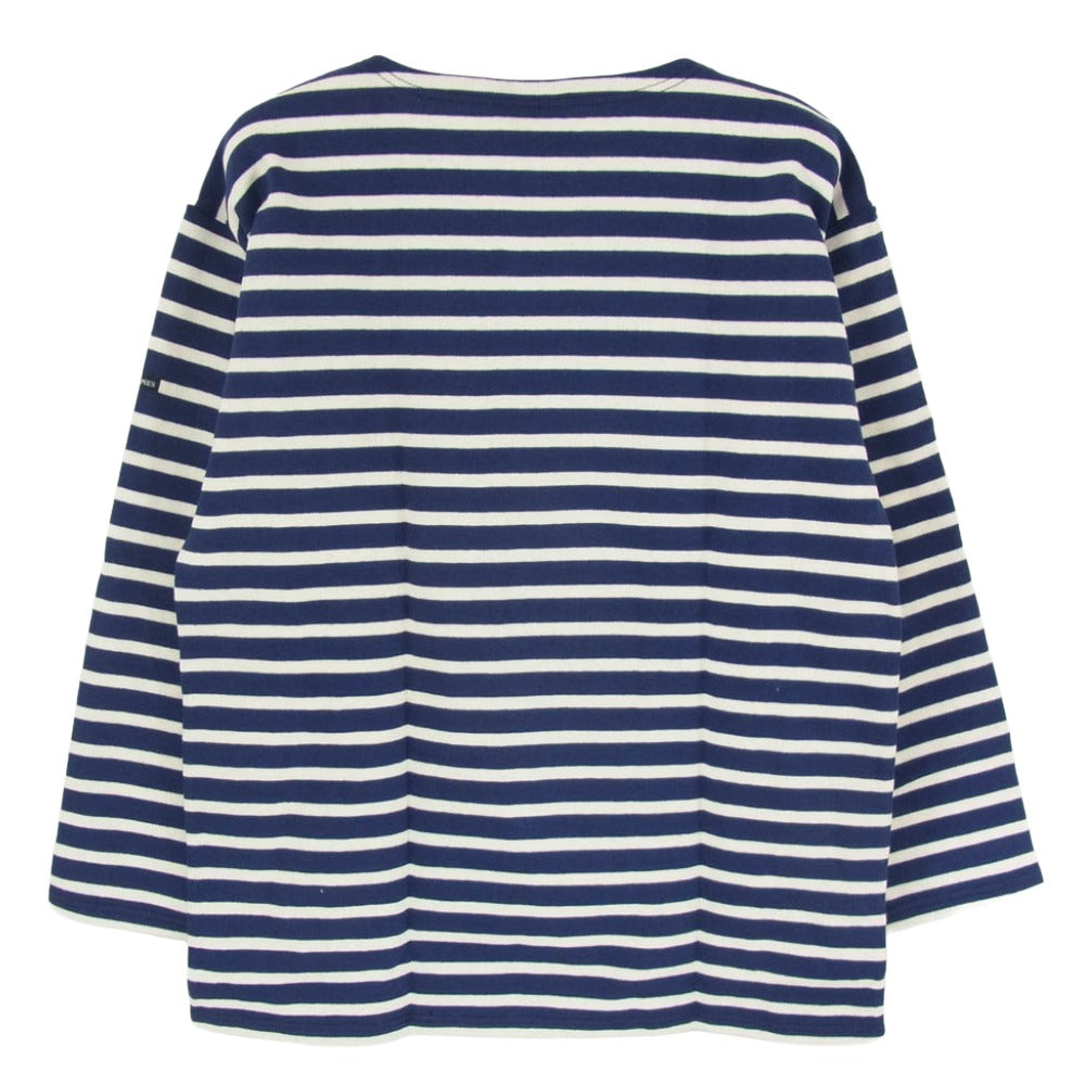 SAINT JAMES セントジェームス デッドストック フランス製 80s 90s CARAVELLE キャラベル バスクシャツ 長袖 Tシャツ サイズ14 ネイビー系 14ans【極上美品】【中古】