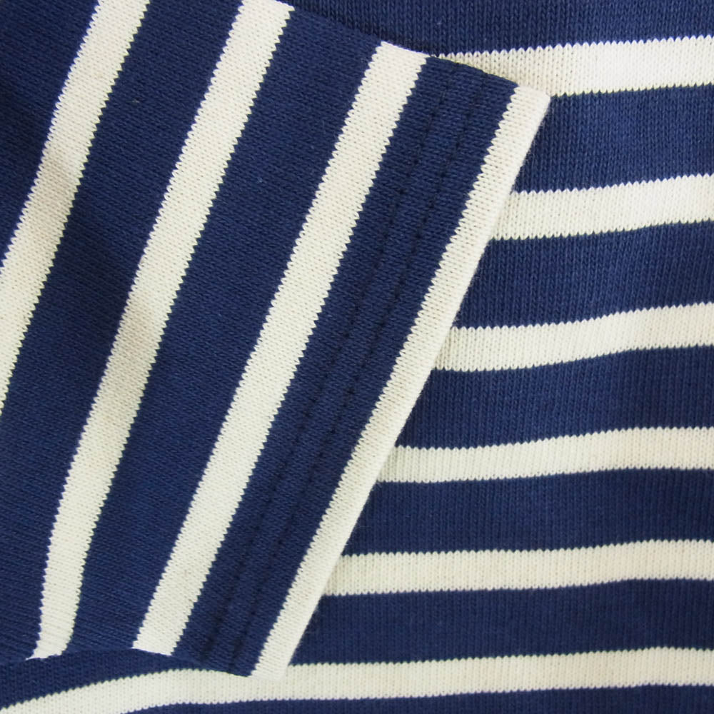 SAINT JAMES セントジェームス デッドストック フランス製 80s 90s CARAVELLE キャラベル バスクシャツ 長袖 Tシャツ サイズ14 ネイビー系 14ans【極上美品】【中古】