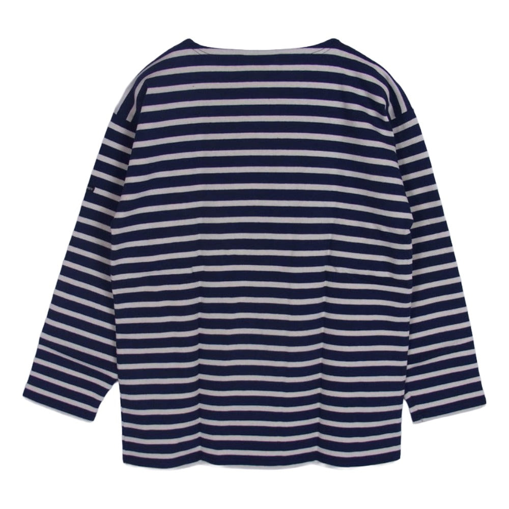 SAINT JAMES セントジェームス デッドストック フランス製 80s 90s CARAVELLE キャラベル バスクシャツ 長袖 Tシャツ サイズ14 ネイビー系 14ANS【極上美品】【中古】