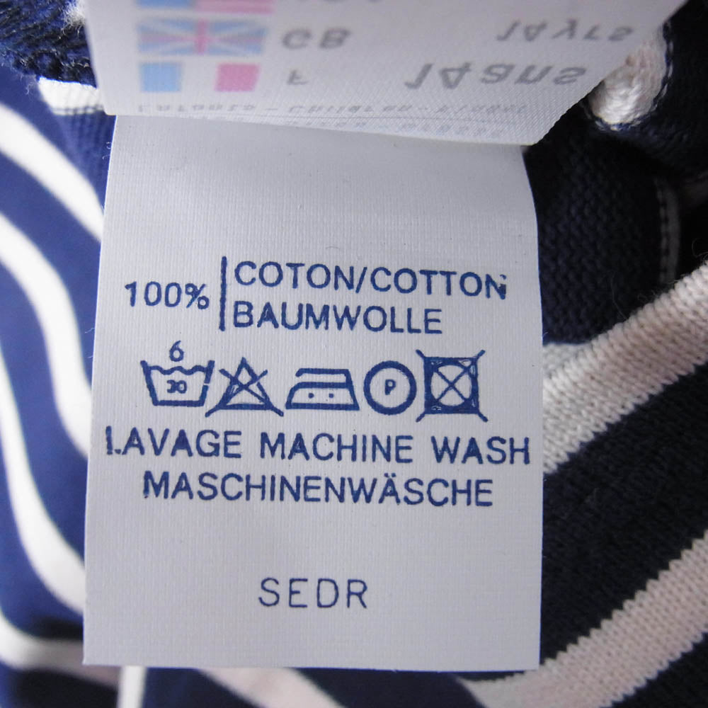 SAINT JAMES セントジェームス デッドストック フランス製 80s 90s CARAVELLE キャラベル バスクシャツ 長袖 Tシャツ サイズ14 ネイビー系 14ANS【極上美品】【中古】