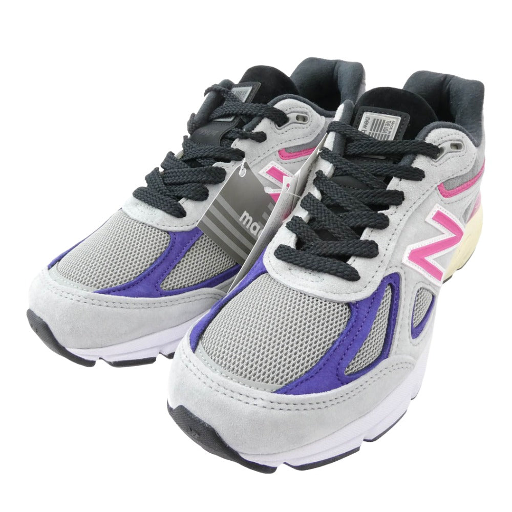 NEW BALANCE ニューバランス KITH キス UNITED ARROWS ユナイテッドアローズ M990KT4 × KITH キス × UNITED ARROWS & SONS ユナイテッドアローズ＆サンズ 990V4 スモークパール スニーカー グレー系 マルチカラー系 25.5cm【極上美品】【中古】