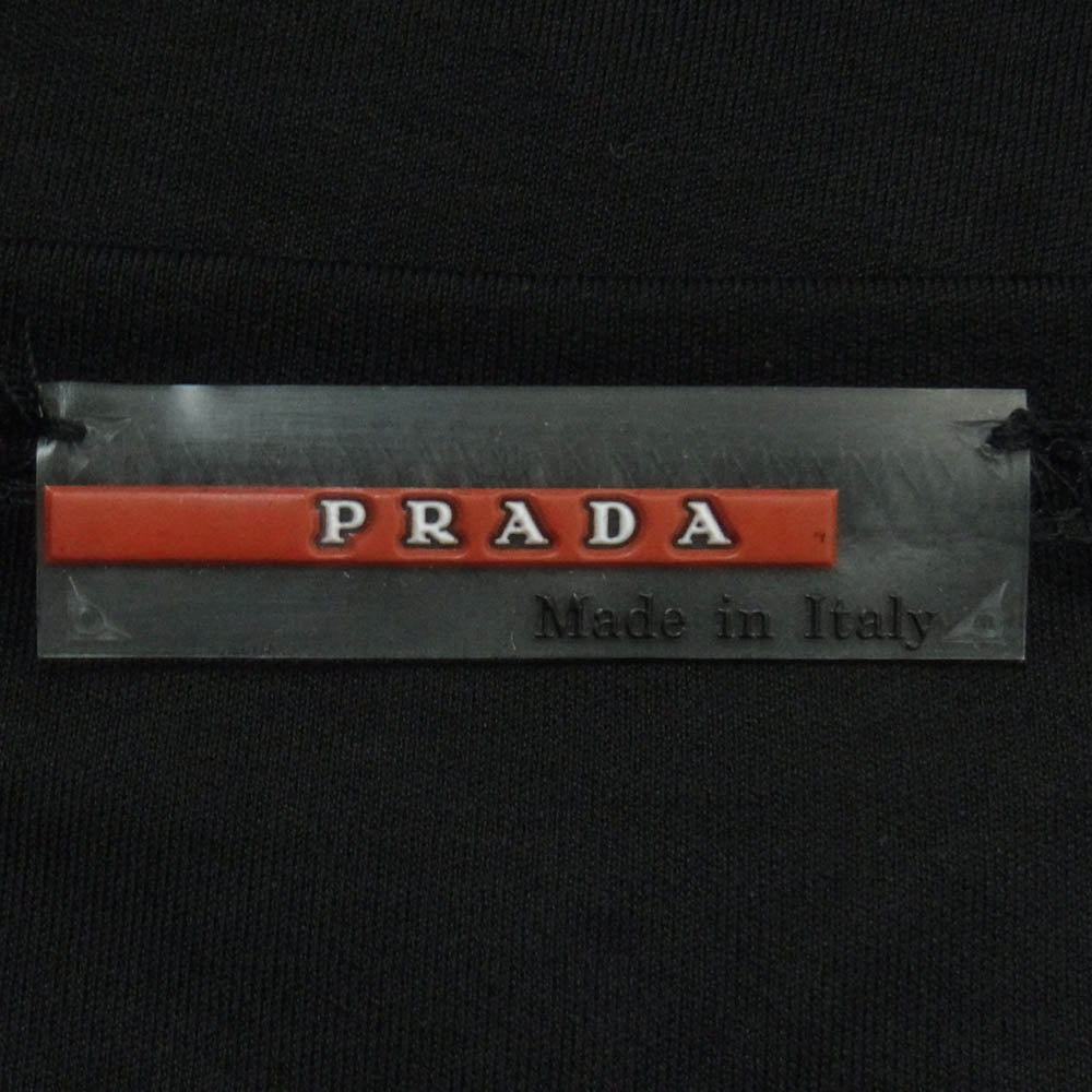 PRADA SPORTS プラダスポーツ ラバーロゴ ロングスリーブ 長袖 カットソー Tシャツ ブラック系 M【中古】