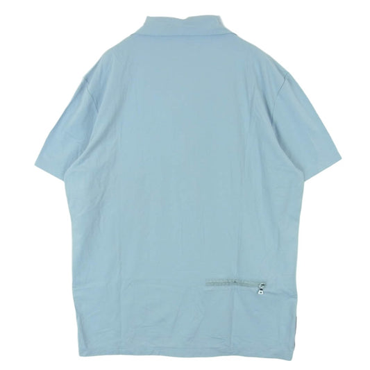 PRADA SPORTS プラダスポーツ ラバーロゴ 半袖 ポロシャツ イタリア製 ライトブルー系 M【中古】