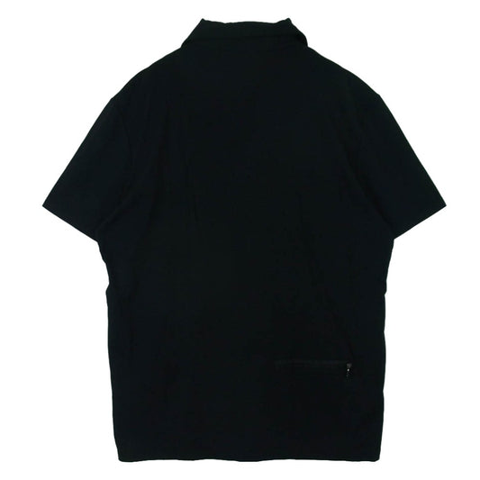 PRADA SPORTS プラダスポーツ バックジップ ポケット ラバーロゴ 半袖 シャツ イタリア製 ブラック系 M【中古】