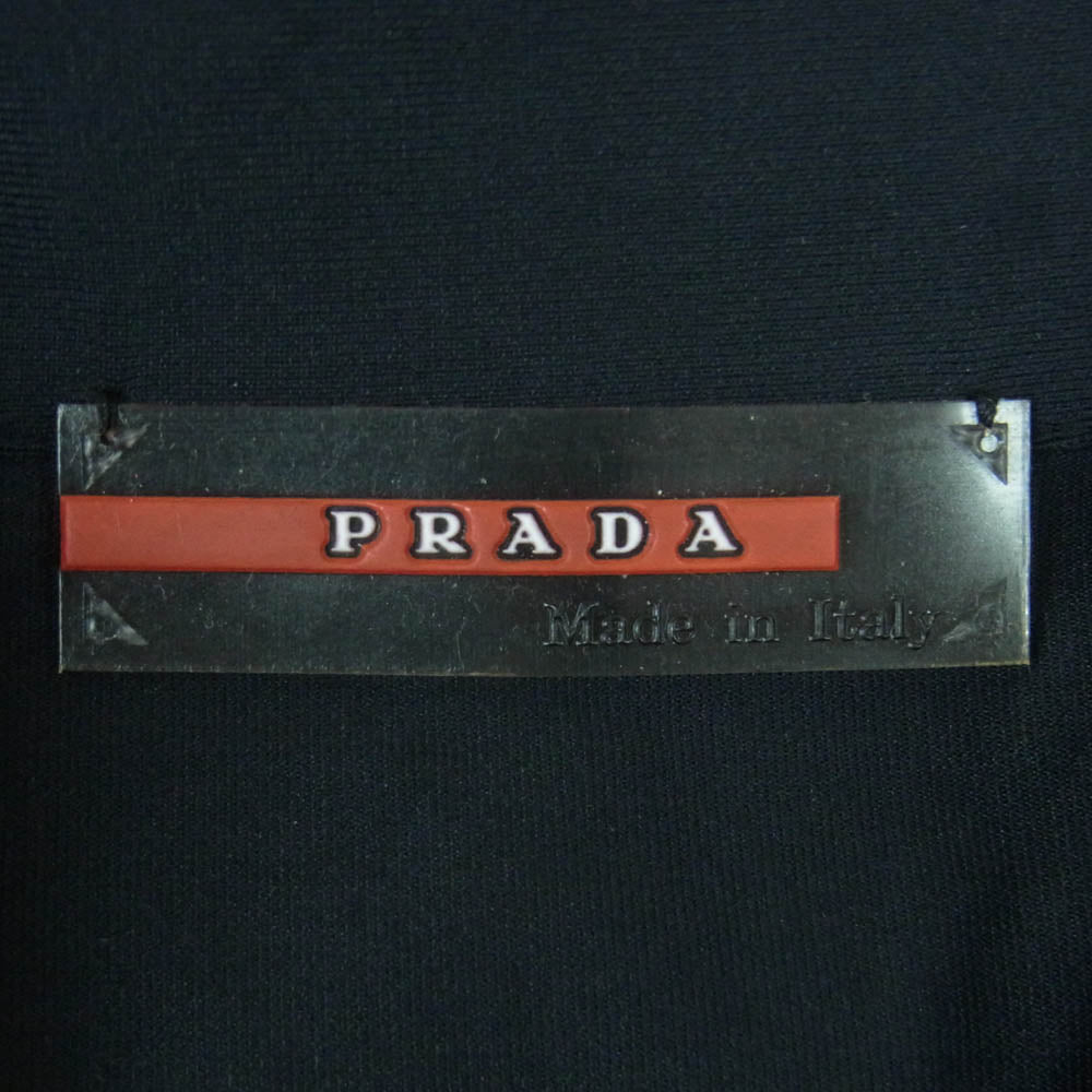 PRADA SPORTS プラダスポーツ バックジップ ポケット ラバーロゴ 半袖 シャツ イタリア製 ブラック系 M【中古】