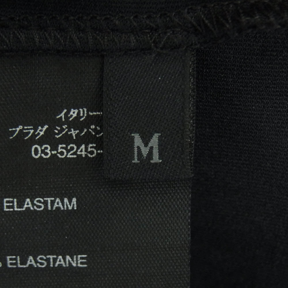 PRADA SPORTS プラダスポーツ バックジップ ポケット ラバーロゴ 半袖 シャツ イタリア製 ブラック系 M【中古】