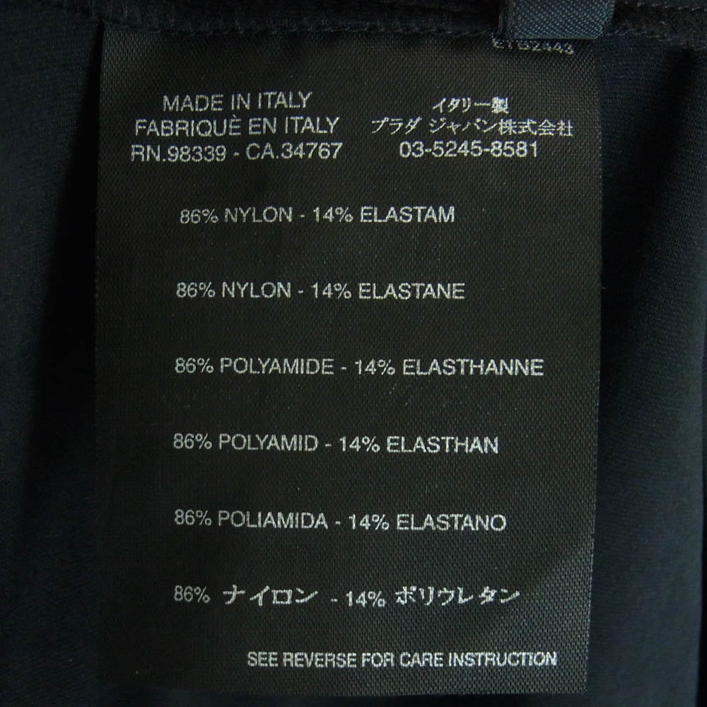 PRADA SPORTS プラダスポーツ バックジップ ポケット ラバーロゴ 半袖 シャツ イタリア製 ブラック系 M【中古】