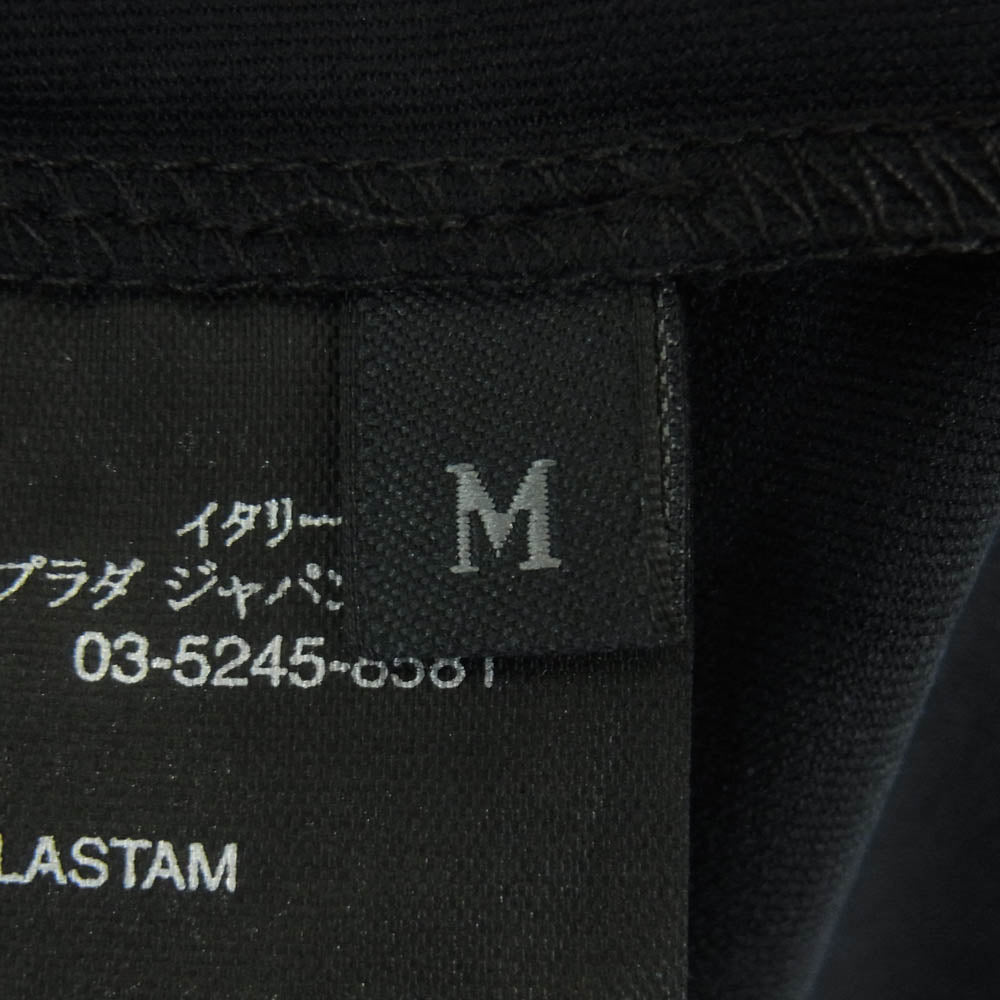 PRADA SPORTS プラダスポーツ バックジップポケット ラバーロゴ 半袖 Tシャツ ダークネイビー系 黒に近いダークネイビー系 M【中古】