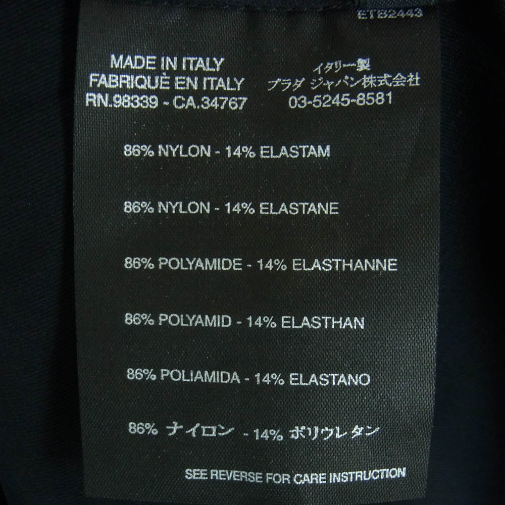 PRADA SPORTS プラダスポーツ バックジップポケット ラバーロゴ 半袖 Tシャツ ダークネイビー系 黒に近いダークネイビー系 M【中古】