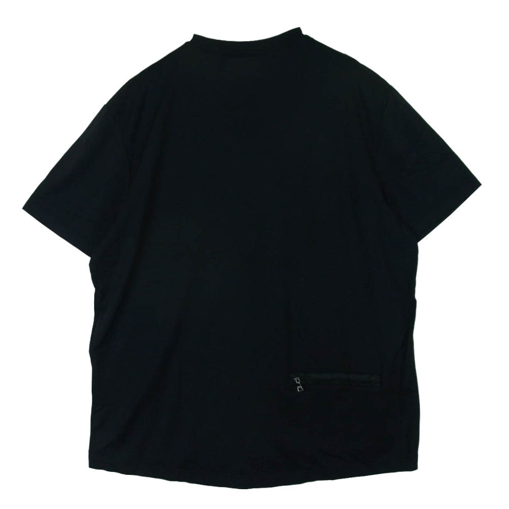 PRADA SPORTS プラダスポーツ バックジップポケット ラバーロゴ ストレッチ 半袖 Tシャツ ブラック系 M【中古】