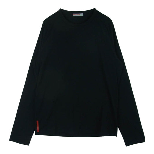 PRADA SPORTS プラダスポーツ バックジップポケット 長袖 ロングスリーブ Tシャツ カットソー ブラック系 M【中古】