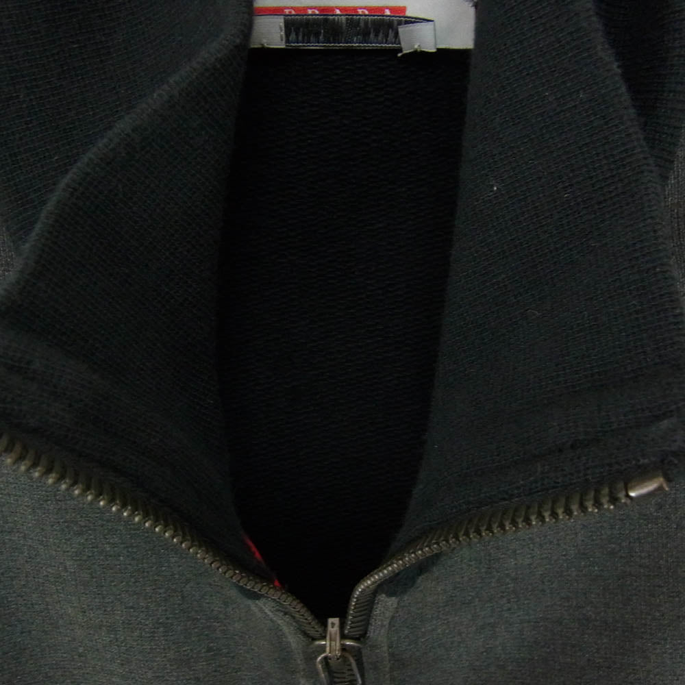 PRADA SPORTS プラダスポーツ 00s ロゴ ダブルジップ スウェット トレーナー ブラック系 M【中古】