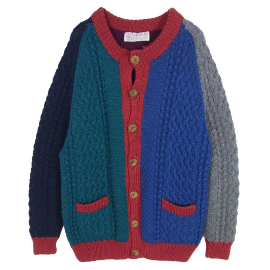 INVERALLAN インバーアラン 4A CREW NECK CARDIGAN 茶タグ アランニット ノーカラー クルーネック カーディガン マルチカラー系 サイズ表記なし【中古】