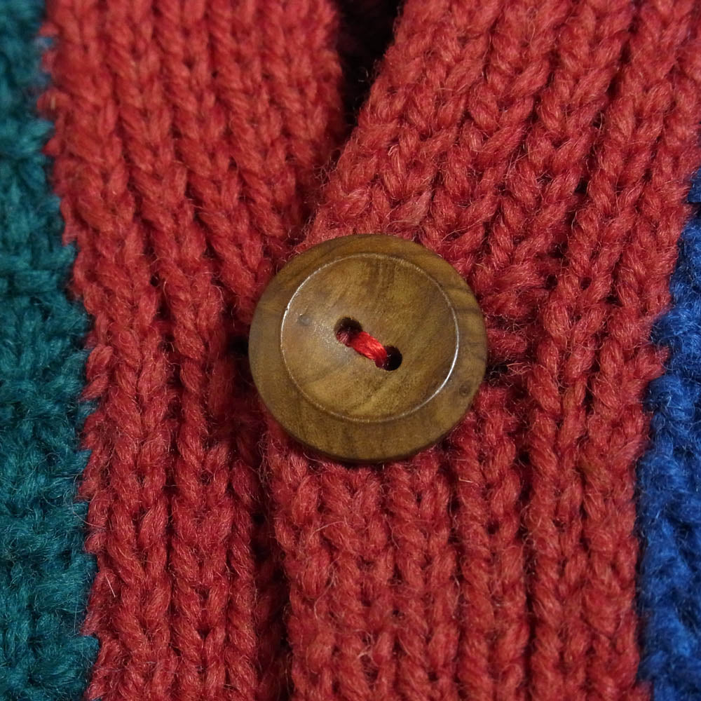 INVERALLAN インバーアラン 4A CREW NECK CARDIGAN 茶タグ アランニット ノーカラー クルーネック カーディガン マルチカラー系 サイズ表記なし【中古】
